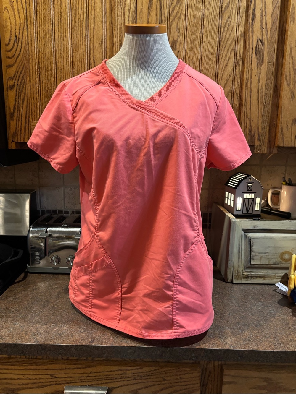 🌵Scrubstar Coral V-Neck Short Sleeve Scrub Top